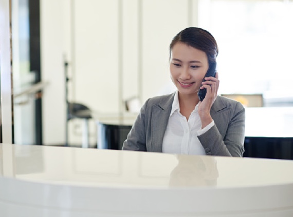 Asian women on the phone