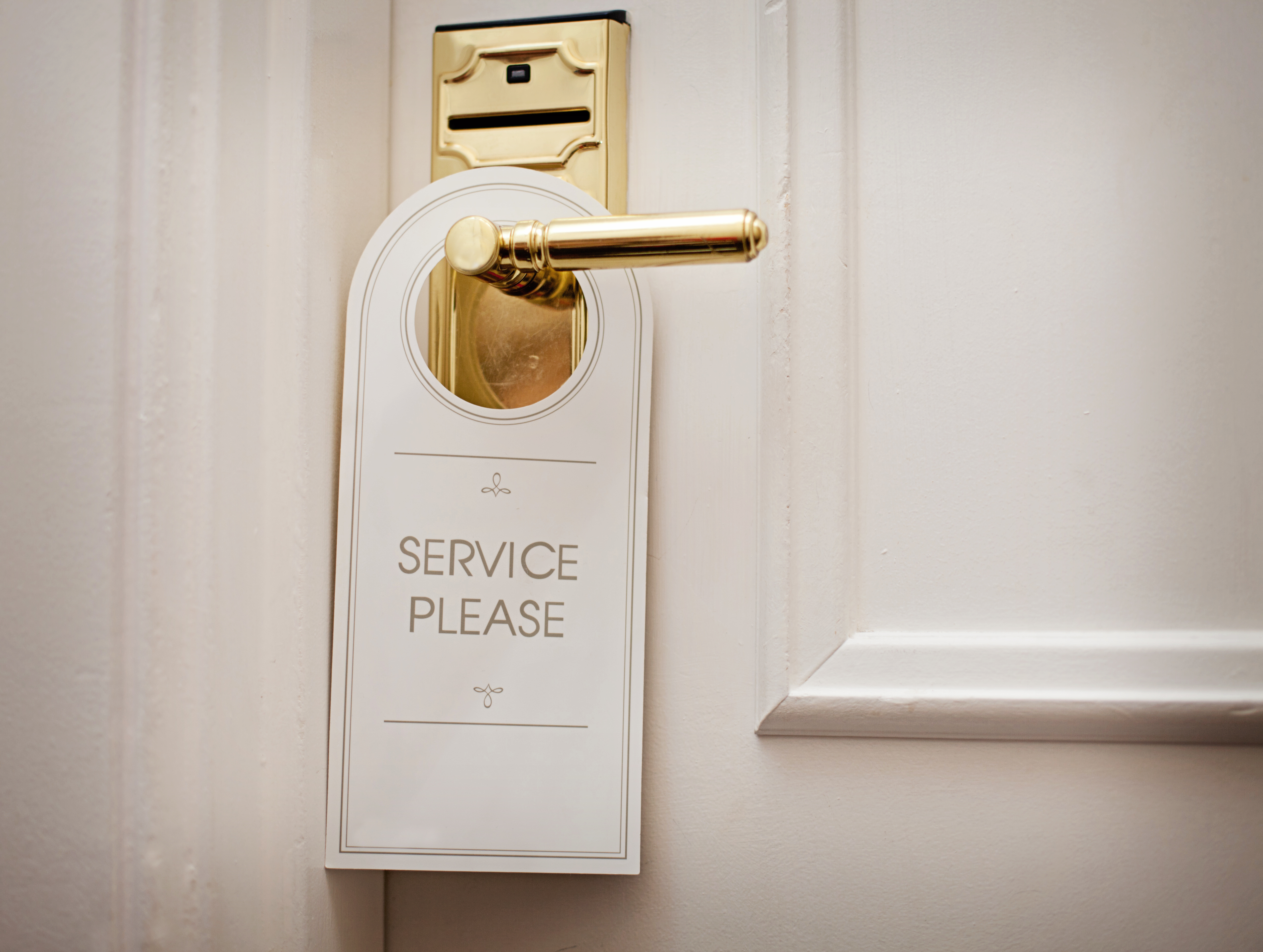 Service Please! Hotel Door Handle Sign
